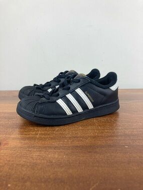 Adidas Superstar EL I  Black Sneakers Shoes EF5396 Toddler Kids Size 10K.